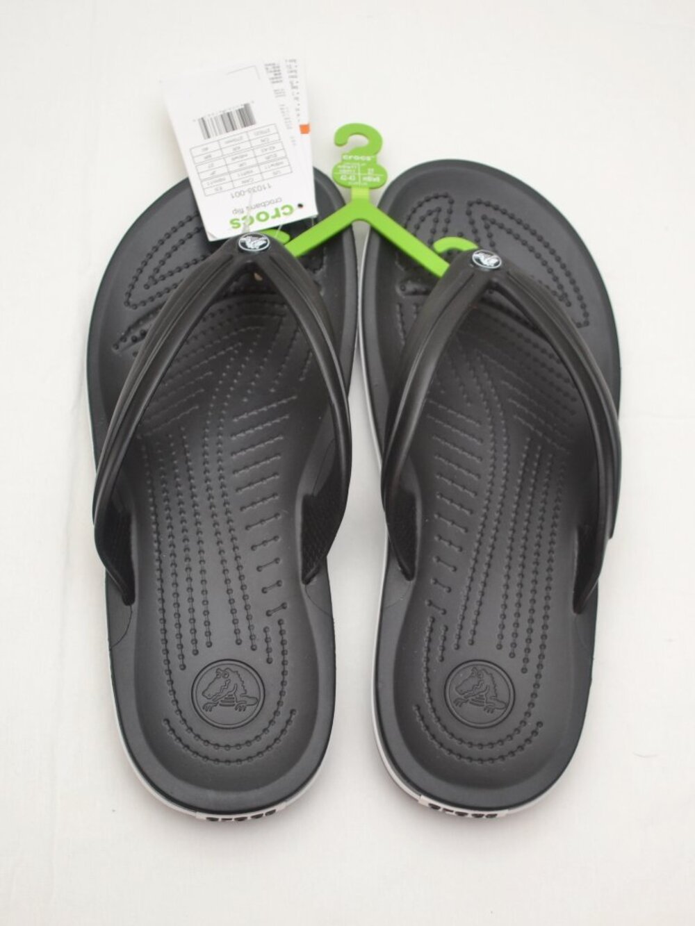 Crocs Men's Crocband Flip Flops BNWT Color Black - Picture 2 of 6
